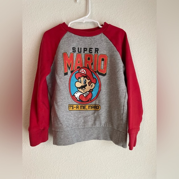 Jumping Beans Softest Fleece Red and Gray Super Mario Sweatshirt size 6 - Picture 1 of 4
